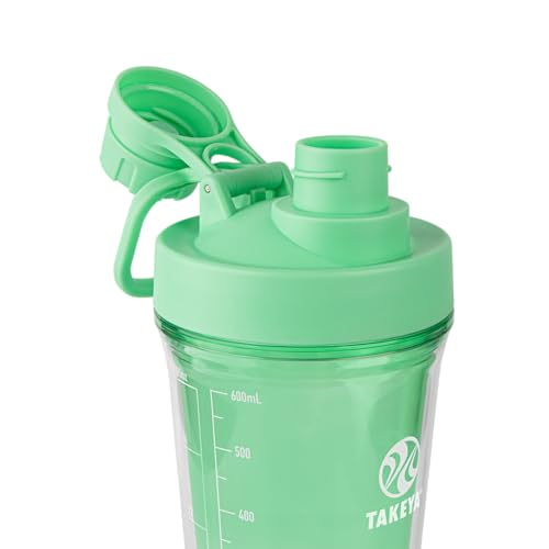Takeya 24 oz Protein Shaker Bottle - BPA-Free Tritan, Leakproof Spout Lid, Dishwasher Safe, Pistachio Green