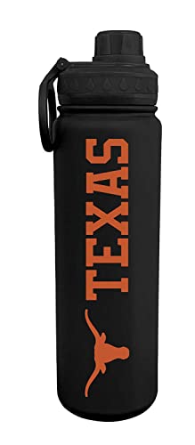 Texas Longhorns Insulated Water Bottle - 24 oz Black Tumbler