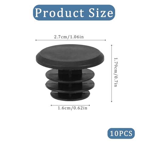 10-Piece Black Plastic Bicycle Handlebar End Plugs for Road & Mountain Bikes
