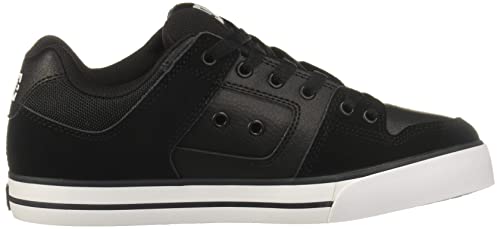 DC Men's Pure Casual Low Top Skate Shoe, Black/Black/White, 7 D D US