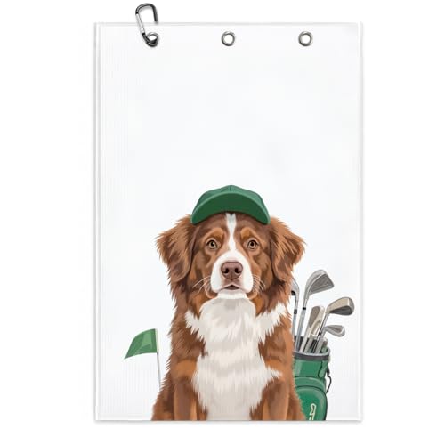 Australian Shepherd Golf Towel - 16x24 Inch Waffle Weave - Multi 1435
