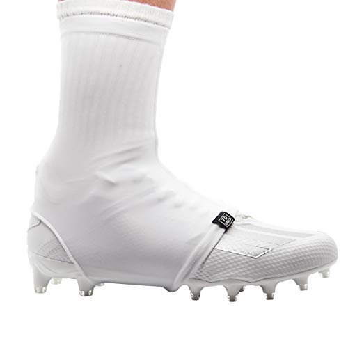 TD Spats Football Cleat Covers - Large White Protective Wraps for Soccer, Football, Turf