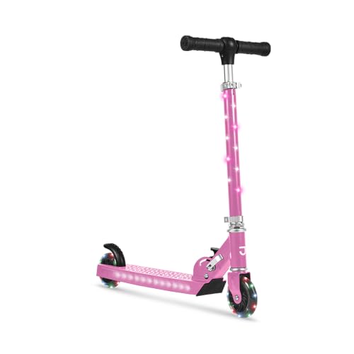 Light-Up Kids Kick Scooter with Adjustable Handlebar, Easy-Folding Design