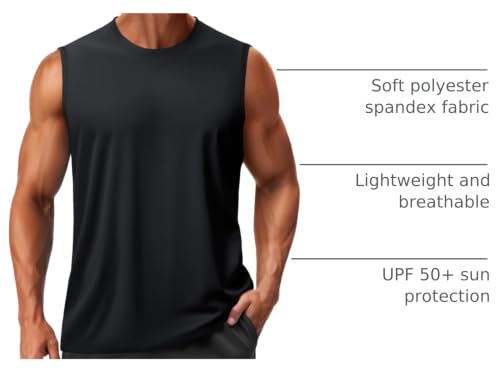Men's Quick Dry Sleeveless Tank Top with UPF 50+ Sun Protection