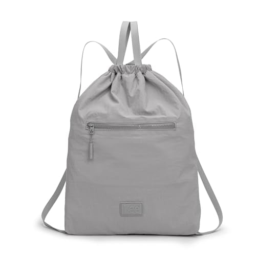 Montana West Gray Drawstring Backpack Bag for Gym, Beach & Travel