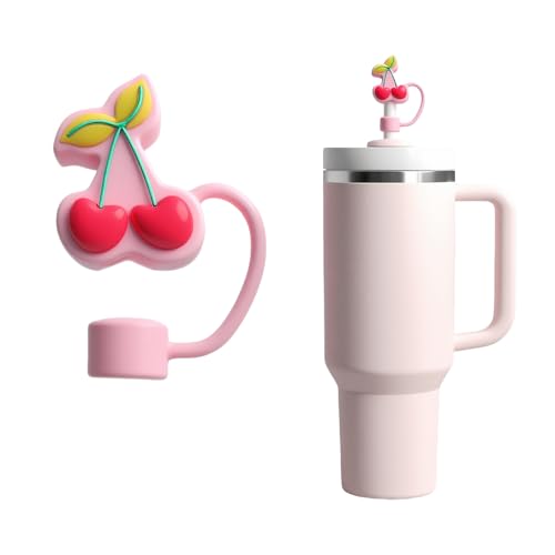 Cherry Shape Silicone Straw Covers for 10mm Straws - Dustproof Topper