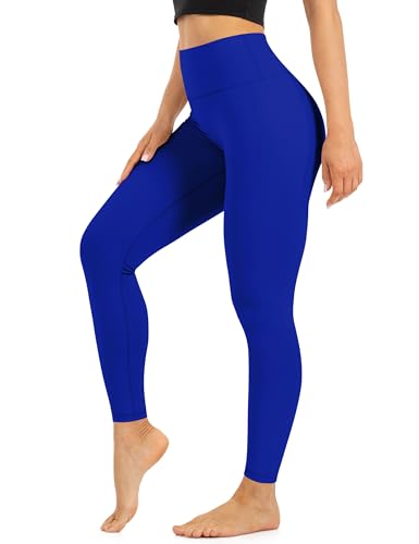High Waist Leggings for Women - Opaque Tummy Control - Royal Blue - Large-X-Large