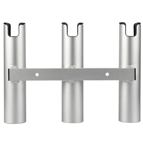 Marinebaby Silver 3 Tube Aluminum Boat Rod Holder - Suitable for Yacht & Boat