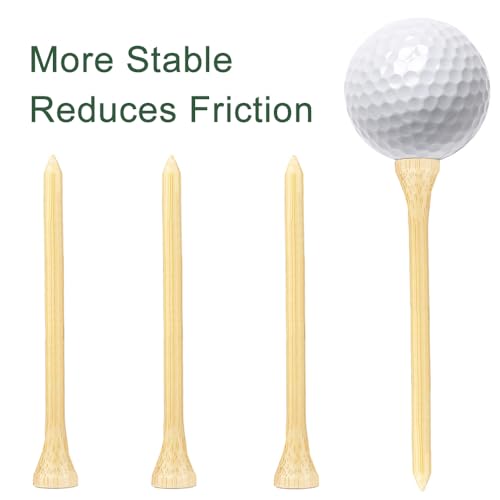 110 Pcs Bamboo Golf Tees - 3 1/4 Inch Biodegradable Long Golf Tees