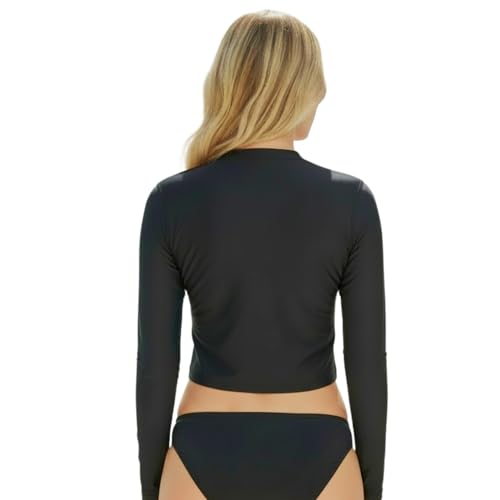 Hurley Women's Cropped Long Sleeve Rash Guard, UPF 50+ Quick Dry Swim