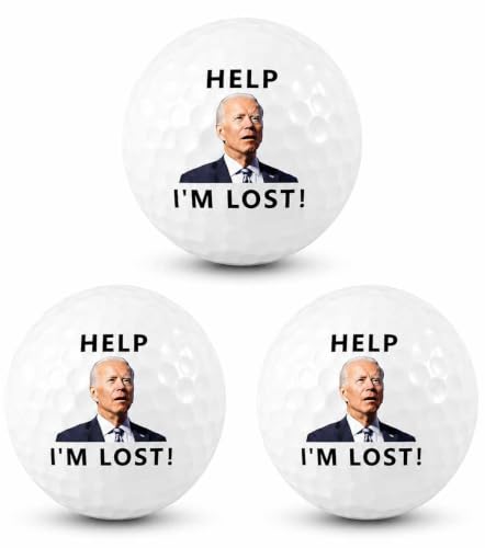 Funny Golf Balls - 3 Pack Novelty Joe Biden Design Gifts