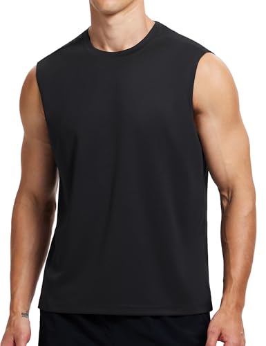 Men's Quick Dry Sleeveless Workout Tank Top - X-Large Black