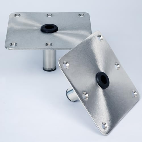 Marinexplore 2 Pack Stainless Steel Boat Seat Base 7x7 inch for 3/4" Pin Post Socket