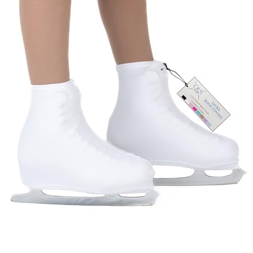 Youth White Lycra Ice Skating Boot Covers - Premium Protection
