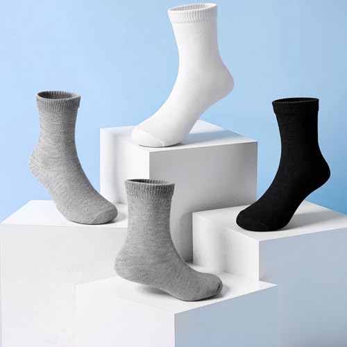 GENTABY Kids Socks 12 Pairs Boys Girls Athletic Crew for Ages 1-13