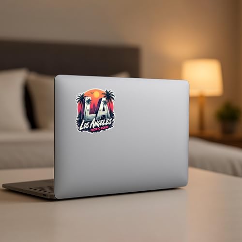 Los Angeles Sunset Palm Tree Stickers - 2-Pack Vinyl Decals