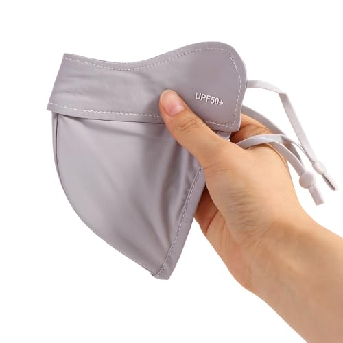 Ice Silk Face Mask - UPF 50+ Sun Protection - Grey