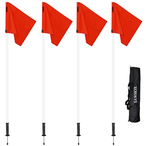Soccer Corner Flags Set with Bag - 4-Piece Agility Training
