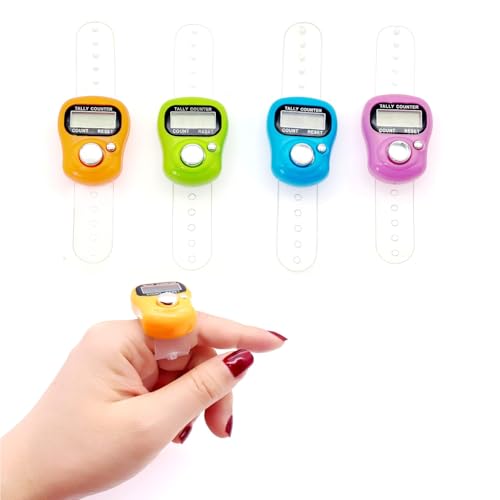 Mini Digital Tally Counter Ring - 4 Pack with LCD Display