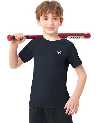 Boys Compression Shirt - Long Sleeve Quick Dry Athletic Undershirt