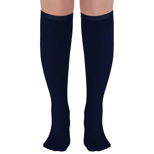 Youth Soccer Socks for Boys & Girls - Navy Blue, Ages 7-15