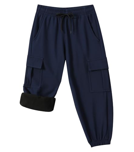 XiaoLongRen 4T Toddler Snow Pants Waterproof Fleece-Lined Winter Ski & Hiking Pants Blue