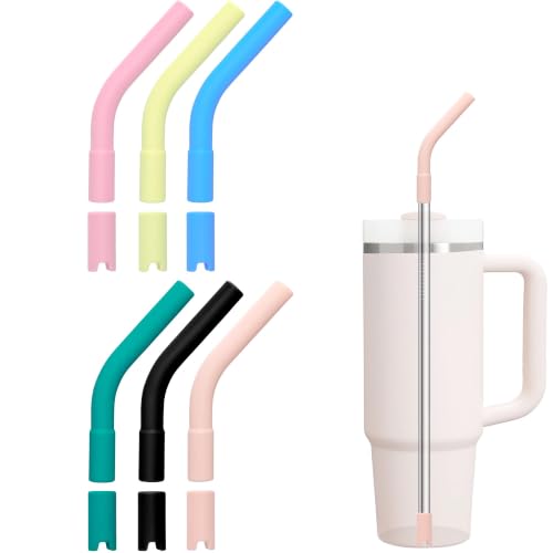 6Pcs Multicolor Silicone Straw Tips for 0.31 Inch Straws