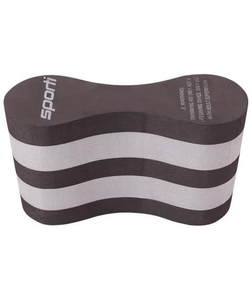 Sporti Pull Buoy for Women & Men Competitive, Swim Trainer Gears, Swim Buoy for Lap Swimming, EVA 5-Layer Pull Buoy Leg Float - Black/Grey