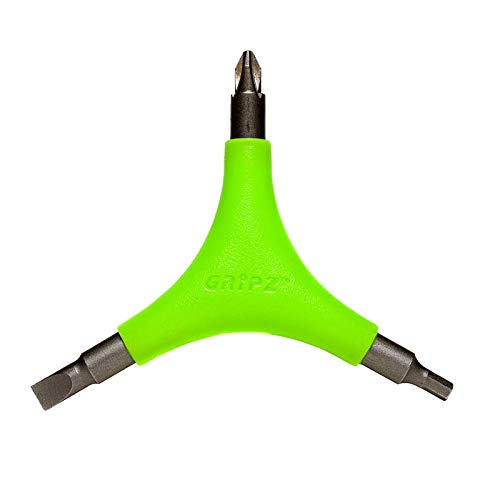 SONIC Gripz Inline Skate Tool, 6 Tools, 4 mm Hex, Rotate Wheels, Remove Bearings, 2 Screwdrivers to Adjust Hockey Helmets, Designed in USA