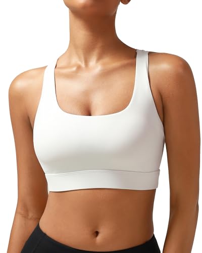 RUNNING GIRL Medium White High Impact Sports Bra for Women - Supportive Workout & Moulded Cup