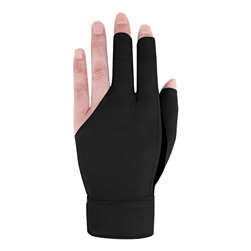 Anti-Slip Billiard Glove for Left Hand - Black