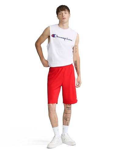 Champion Men's 10-Inch Inseam Sport Shorts Small Scarlet Lightweight Moisture-Wicking