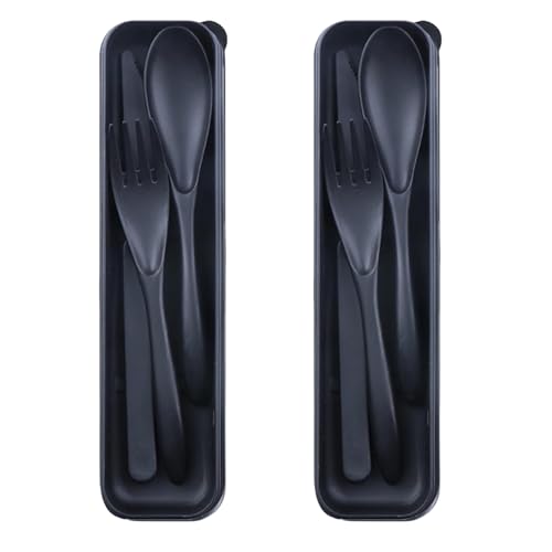 Eco-Friendly Wheat Straw Utensils Set with Case - 2 Pack