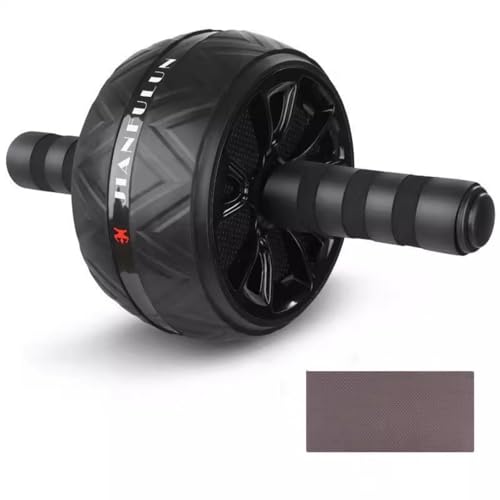 Ab Roller Wheel and Knee Mat for Core Strength Training - Black