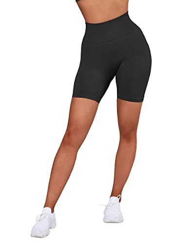 Women’s High Waist Ribbed Seamless Leggings for Yoga & Workout