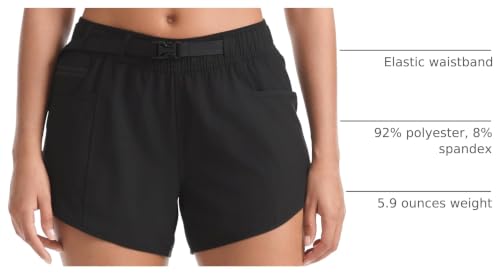 Rrosseyz Women's Quick Dry Hiking Shorts with Pockets - Large, Ink Black
