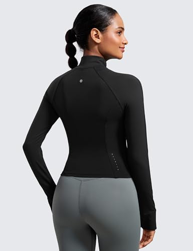 Butterluxe Athletic Jacket - Extremely Soft, Slim Fit, Full Zip, Small, Black