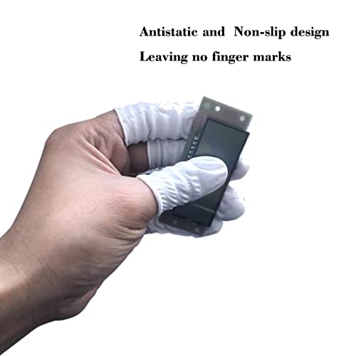 Large Disposable Nitrile Finger Cots - 100 Pack, White