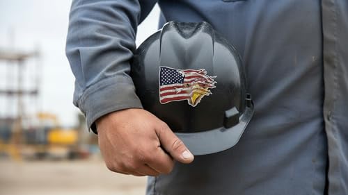 American Bald Eagle Flag Stickers - 2-Inch Patriotic Hard Hat Decals (3 Pack)