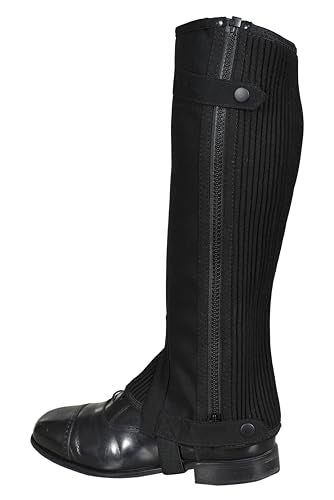 Euro Fizz Small C13xH15.5 Black Equestrian Half Chaps Synthetic Leather