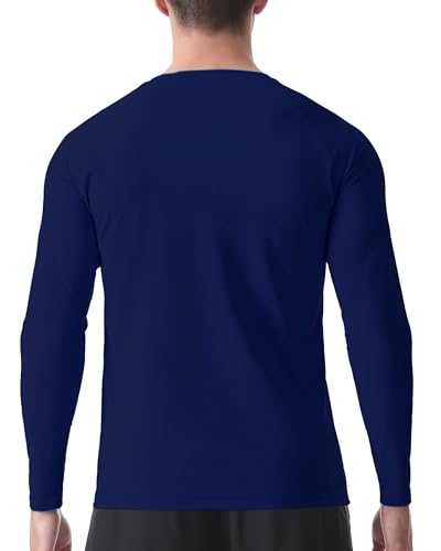 Roadbox Men's Large Navy Blue Long Sleeve Rash Guard UPF 50+ Swim Shirt