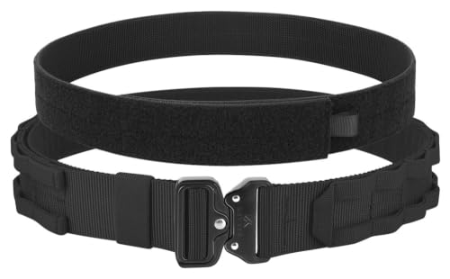 KRYDEX Quick Release Rigger MOLLE Belt 1.75 Inch Tactical Heavy Duty Belt - Medium, Black