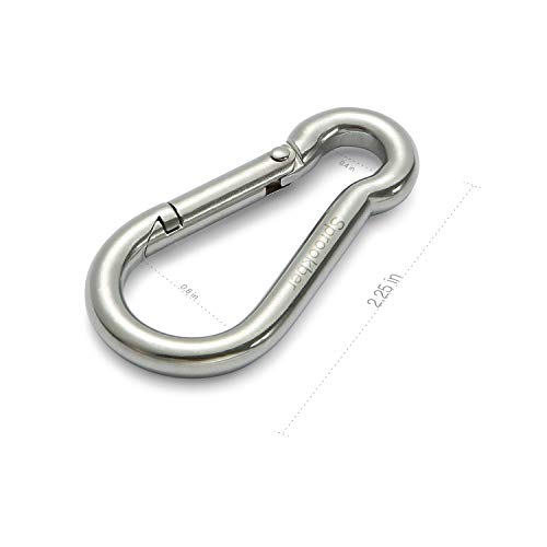 Stainless Steel Carabiner Spring Snap Hook - 2.25 Inch, Set of 4