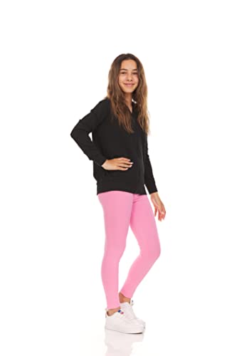 Pink Angel Toddler & Girls Multi-Pack Leggings - Cotton Spandex Dance & Yoga Tights, 10-12, 5-Pack