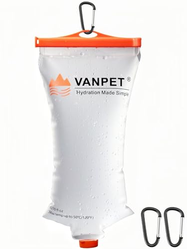 VANPET 2L Collapsible Water Bag for Camping & Hiking - BPA Free, TPU Material, Includes 1 Pc