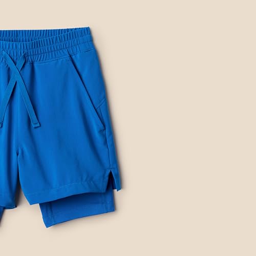 Amazon Essentials Boys' Active Performance Stretch Woven Athletic Shorts - Medium Blue
