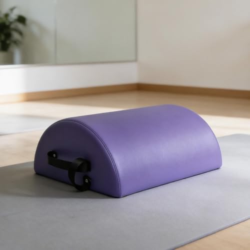 Portable Pilates Barrel with PU Leather Handles - Purple
