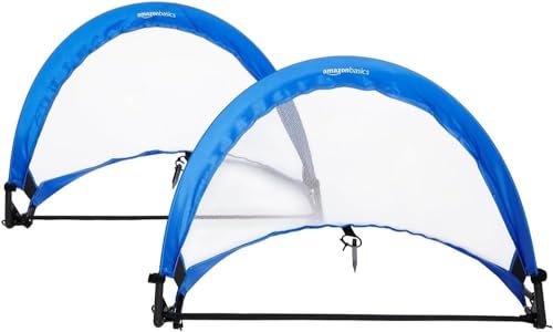 Portable 2.5-Foot Pop Up Soccer Goal Set - 2 Pack, Blue