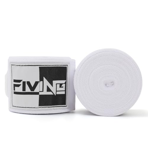 Boxing Hand Wraps Inner Gloves - 180 Inch Elasticated - White