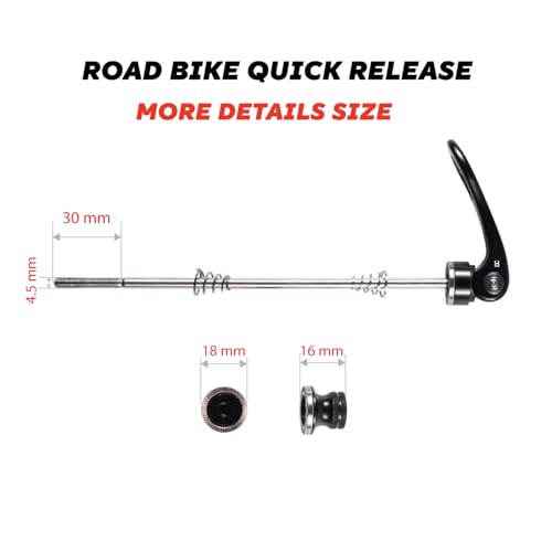 Bike Quick Release Skewer Front & Rear Axle - Road-Black